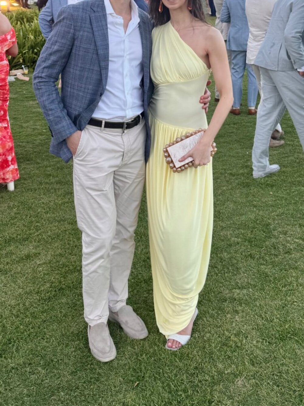 One-Shoulder Yellow Maxi Dress - Elegant Evening Wear - Picture 3 of 4